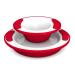 Ornamin thermoteller 25 cm and thermal shell 200 ml of red (model 201 + 203) / warm container thermo set plastic red / inside white