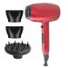 2000W Professional Hair Dryer Ionic Salon Hairdryer with Diffuser Nozzles Set Fast Blow Dryer with 3 Heat 2 Speed Cool Shot Long Cable Quiet Low Noise Lightweight Suitable for Family Travel Red Small