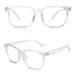 GQUEEN Horn-rimmed glasses without prescription fake glasses nerd glasses women men UV400 PE2 1 Transparent