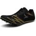 muchflash Unisex Track & Field Spike Shoes | Lightweight Training Sneakers for Jumping & Athletics | Spikes for Youth & Kids | Black-Golden | Size 9 Women/7.5 Men - Buy Online on GoSupps.com