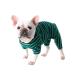 BT BEAR Dog clothing classic striped pajamas soft cotton overall bulldog one-piece for small dogs (XL green) XL green