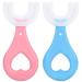 2PCS Kids U-Shaped Toothbrush, Manual Training Tooth Brush, Food Grade Soft Silicone Brush Head, 360 Oral Teeth Cleaning Design for Toddlers and Children(S(Ages 2-6))