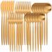 Silverware Set Silver Dinnerware Set 30pcs Forks Knives Spoons Cutlery Set Home Kitchen Dinnerware Stainless Steel Tableware Set Eco Friendly (Color : Gold 30pcs)