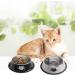 2-Pack Rapsrk Non-Slip Stainless Steel Cat Bowls - 8 Oz Small Pet Food and Water Dishes with Removable Rubber Base - Stackable, Cute Cat Design - Buy Online on GoSupps.com