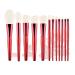 12 Rose Red Makeup Brushes Set - Complete Beauty Tools for Blush & Eyeshadow | International Shipping - Buy Online on GoSupps.com