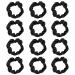 12Pcs Satin Hair Scrunchies Silk Hair Scrunchies Elastic Hair Bands Hair Ties for Women Girls Black
