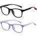 COOLOO Kids Blue Light Blocking Glasses 2 Pack,Computer Gaming TV Glasses for Boys Girls Age 3-15 Blu-ray Filter & Anti Glare & Eyestrain 5.black+purple