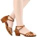 Daydance Tan Girls Latin Dance Shoes - Low Heels Tango Salsa Ballroom Shoes - Size 2.5 Big Kid - Buy Online on GoSupps.com