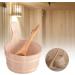 Sauna Bucket and Ladle Cedar - 4L Sauna Bucket Sauna Accessories with Wooden Bucket Ladle Handmade Lengthened Rope Handle - Buy Online on GoSupps.com