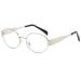 Fashion Oval Blue Light Blocker Glasses for Women Men Fashion Retro Eyewear Computer Eyeglasses Non-Prescription Silver Clear