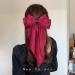 2 PCS Big Satin Silky Bows Hair Clips with Long Tail | French Barrette Hair Accessories for Women Girls (Black Wine Red) - Buy Online on GoSupps.com
