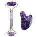 Roller Gua Sha Amethyst Face Roller Tools Beauty For Massage Eye Roller For Eyes Self Care Gua Sha Set Pattern Roller