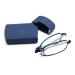 Cokobin foldable reading glasses made of stainless steel mini anti-blue long help for women and men reading aid with hard shell case (blue +2.5) blue +2.5