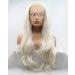 Natural Hairline White Blonde Lace Front Wigs for Drag Queen Body Wave Long Synthetic Hair Women Female Cosplay Wedding Holidays Pastel Wigs 26 "