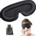 Sleep Mask for Men Women Eye Mask 3D Contoured Cup Blindfold Block Out Light Adjustable Strap Breathable Soft Silk Cotton Satin Updated Design Eye Covers for Sleeping Travel Yoga(Black)