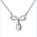 Quartz Healing Crystal Necklace Natural Crystal Blue Topaz Lucky Knot Necklace Bow Female Clavicle Chain for Girls Girlfriend Wife Daughter Mom Anniversary Birthday Crystal Point Pendant Necklace - Buy Online on GoSupps.com