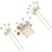 MAGICLULU 2 Sets Bridal Hairpin Bridal Hair Side Comb Vintage Hair Clips Pearl Hair Stick Rhinestone Hair Accessories Hand Decor Hair Chopsticks Tiara Wild Alloy Flower Arrangement Women's - Buy Online on GoSupps.com