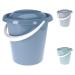 Mojawo 12 litre diaper pail waste bin garbage can cleaning bucket lid odour-proof recycled colours: blue