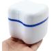 Buy Dental Third Teeth Storage Box - 2 Piece Prosthesis Cup with Filter Basket | Durable Orthodontic Dentures Organizer (White/Blue) - International Shipping Available - Buy Online on GoSupps.com