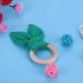 Delightful Bunny Ears Infant Wood Bite Ring - Safe Natural Tooth Training & Sensory Toy for Babies (Green) | Perfect Gift - Buy Online on GoSupps.com