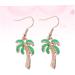 Delicate Coconut Tree Post Earrings for Women - 2 Pairs Green Ear Jewelry - Buy Online on GoSupps.com