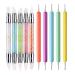 10pcs Candy Color Nail Art Pens Double Sided Nail Dotting Pens Silicone Nail Carving Pens Manicure Tool