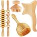 Massage tools massage rolls massage tab massage tool 5-part wood therapy massage tool GUA SHA tool lymphatic drainage massager fascia massage roller for relief from muscle-Schmer OneColor