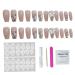 Long Press on Nails Long False Nail French Tip Fake Nails with 3D Butterfly Rhinestones Designs Glossy Full Cover Acrylic Nails for Women False Nails & Accessories