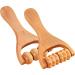 Healvian 2 pieces handheld massage roller wood body face scooter shoulder shoulder massage devices foot trigger points massage scooters for plantar fasciitis muscle roller hand tools