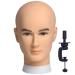 NEWSHAIR Bald Mannequin Head Male Wig Head Professional Cosmetology for Wig Making and Display Hat Helmet Glasses or Masks Display Head Model with Free Clamp Stand Beige