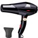 1800W Pro Hair Dryer with Nozzle Ionic Powerful Salon Professional Blow Dryer DC Motor Fast Hairdryer with 2 Speed and 3 Heat Settings Hanging Loop for Hairstylist Dresser Home Men and Women Small