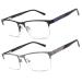 Premium Half Rim Reading Glasses for Men Blue Light Blocking Reader Full Lens Magnifier Eyeglasses UV400 Protection Black Blue 150.0 x