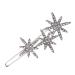 Beavorty snowflake hairpin hair side clips for girls Crystal Hair Clips Glitter Bobby Rhinestone Hair Barrettes rhinestone bobby pins french hair pin Miss Christmas alloy accessories 6x2.2cm Silver