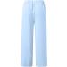 SODAN Women's Side Slit Palazzo Pants - Elastic Waist Cotton Linen Trousers in Summer Blue - Size Medium - Buy Online on GoSupps.com