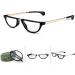 Portable Folding Half Moon Reading Glasses | Blue Light Blocking | Anti Glare 3.5x Readers for Men & Women - Shop Now - Buy Online on GoSupps.com