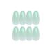 24PC Glossy Gradient Green Coffin Press-On Nails - Medium French Tip Design for Women & Girls - Buy Online on GoSupps.com