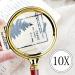Magnifying Portable Handheld 10X Magnifying Glass 60mm 70mm 80mm 90mm Retro Handle Magnifier Eye Loupe Glass (Color : As pic4 Size : 10X) Good Times - Buy Online on GoSupps.com