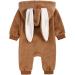 Kids Tales Newborn Baby Rabbit Ear Hooded Romper | Winter Warm Outfit | 0-3 Months - Buy Online on GoSupps.com