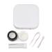 Nfegsiya contact lens container quadratical contact lenses housing marble surface mirror linse container box travel eye contacts soak the holder cover (color: 2-white)