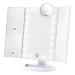 HAMSWAN Makeup Mirror Vanity Mirror with Lights  Lighted Makeup Mirror with 1X 2X 3X 10X Magnifying  Touch Control Design  Dual Power Supply  Portable LED Makeup Mirror  Women Gift (White+10X) Silver