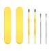 Healeved 4pcs Pick Double Sided Pickers Wax Curette Remove Earpick Care Cleaning Assorted Men Steel Color Removal Storage Stainless Spoon Ear Women Kit Remover Cleaner for Earwax with Tool Assorted Color 12x0.5cm