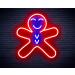 ST16s33-fnu0150-rb Gingerbread Man LED Neon Sign Silicone Red and Blue Dual Color Red/Blue