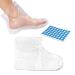 100Pcs Clear Plastic Disposable Booties for Foot with 100 Stickers for Snug Closure for Foot Pedicure Hot Spa Wax Treatment Foot