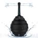 Large Capacity Anti Back-Flow Anal Douche for Women Men Personal Hygienic, Silicone Leakproof Enema Bulb with 8 Spouts for Colon Detox and Constipation, Reusable Amal Cleaner, 12 Oz, Black