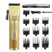 Hair Clippers Professional Hair Clipper Titanium Ceramic Blade Cordless Rechargeable Hair Trimmer Barber Haircut Grooming Kit(Gold)