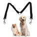 Double Dog Lead Jagowa Adjustable Dog Lead Splitter Dog Leash Coupler for Walking 2 Small and Medium Dogs Black