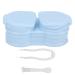 Contact lens container portable dustproof contact lens storage set with tweezettes-pencil remover tool for at home gift (blue)
