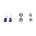 Fashion and Shiny Pave Crystal 3 Pairs Stud Earrings Set