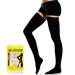 Ailaka Thigh High 20-30 Mmhg Medical Compression Stockings for Women Men Compression Leg Sleeves for Varicose Veins Edema Leg Pain Swollen Feet Post-Surgery Large (1 Pair) Black (Close Toe)