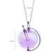 YGLINE Natural Gemstones Amethyst Silver Pendant Necklace | Long Perfume Bottle Jewelry for Stylish Women - Buy Online on GoSupps.com